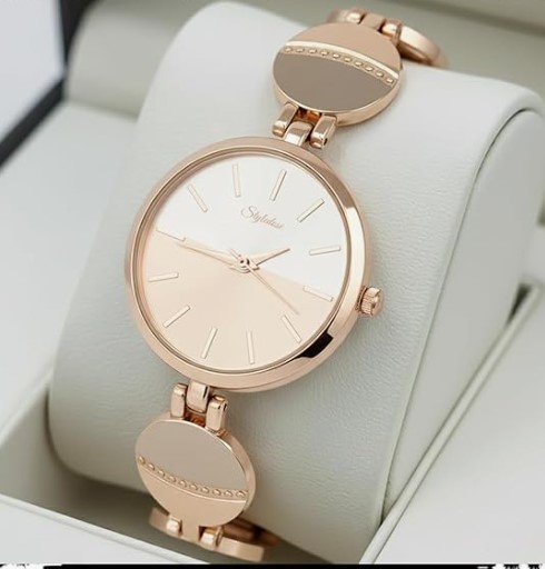 Elegant Silver Stone Bangle Watch